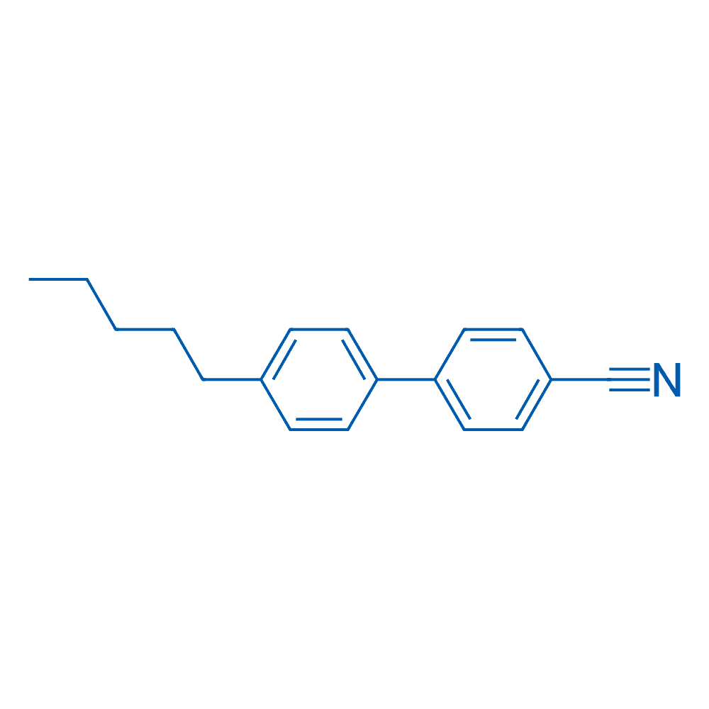4-戊基-4`-氰基联苯 分子结构式