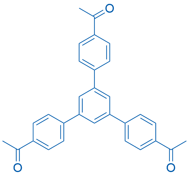1,1'-(5'-(4-乙酰苯基)-[1,1':3',1''-三联苯]-4,4''-二基)二乙酮 分子结构式