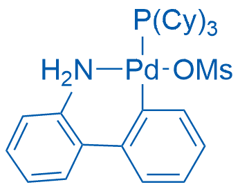 甲烷磺酸(三环己基膦)(2-氨基-1,1'-联苯-2-基)钯(II) 分子结构式