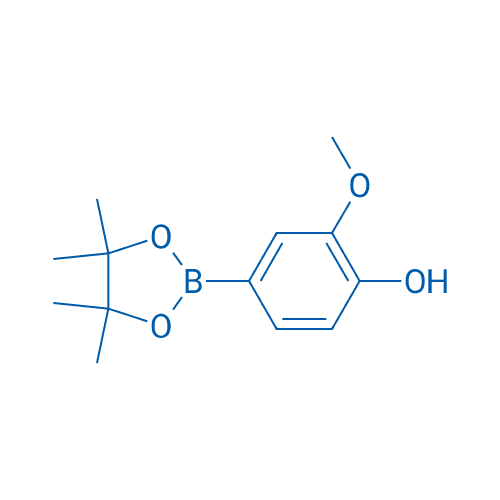 2-甲氧基-4-(4,4,5,5-四甲基-1,3,2-二氧杂硼烷-2-基)苯酚 分子结构式