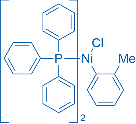 氯(2-甲基苯基)双(三苯基膦)镍(II) 分子结构式