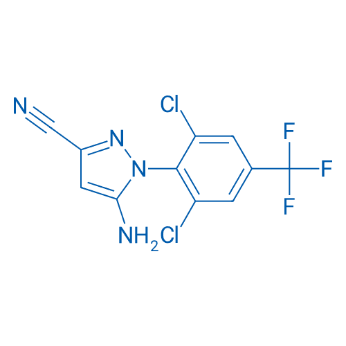 5-氨基-3-氰基-1-(2,6-二氯-4-三氟甲基苯基)吡唑 分子结构式