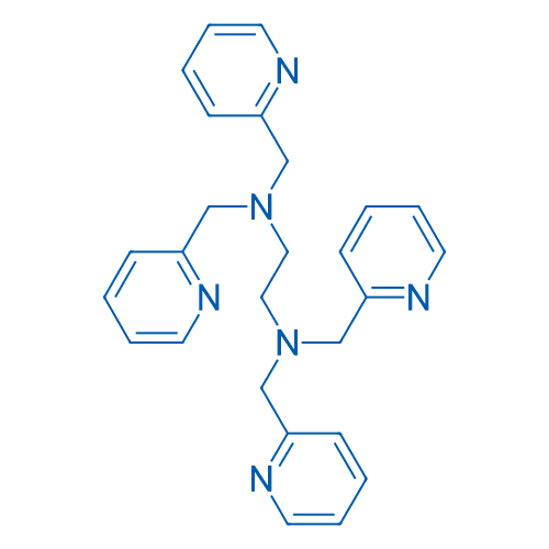N1,N1,N2,N2-四(吡啶-2-基甲基)乙烷-1,2-二胺 分子结构式