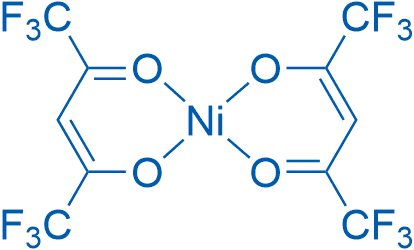 双(六氟乙酰丙酮)合镍(II) 分子结构式