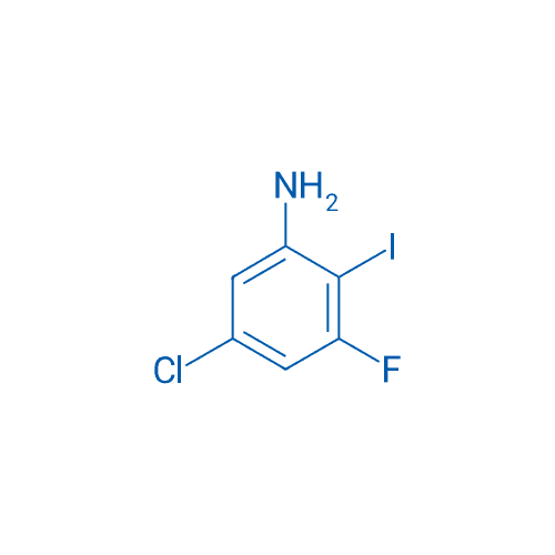 5-氯-3-氟-2-碘苯胺 分子结构式