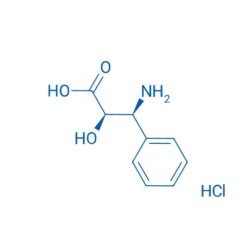 (2R,3S)-3-苯基异丝氨酸盐酸盐 分子结构式