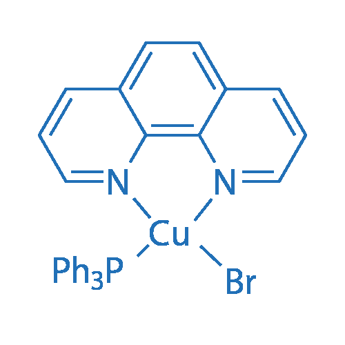 溴(邻菲咯啉)(三苯基)铜 分子结构式