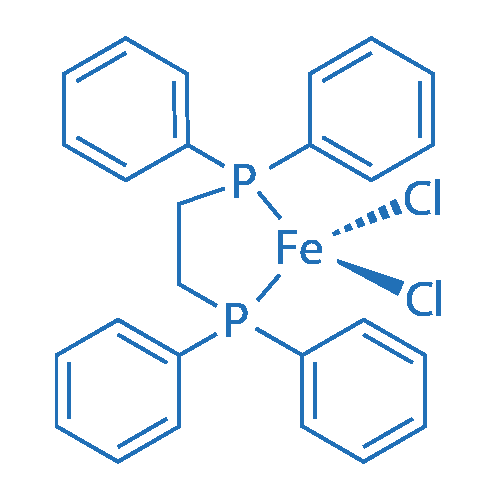 [1,2-双(二苯基膦)乙烷]二氯化铁(ii) 分子结构式